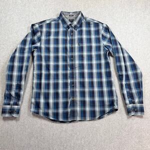 Dickies Modern Fit Blue Plaid Short Sleeve Shirt Medium